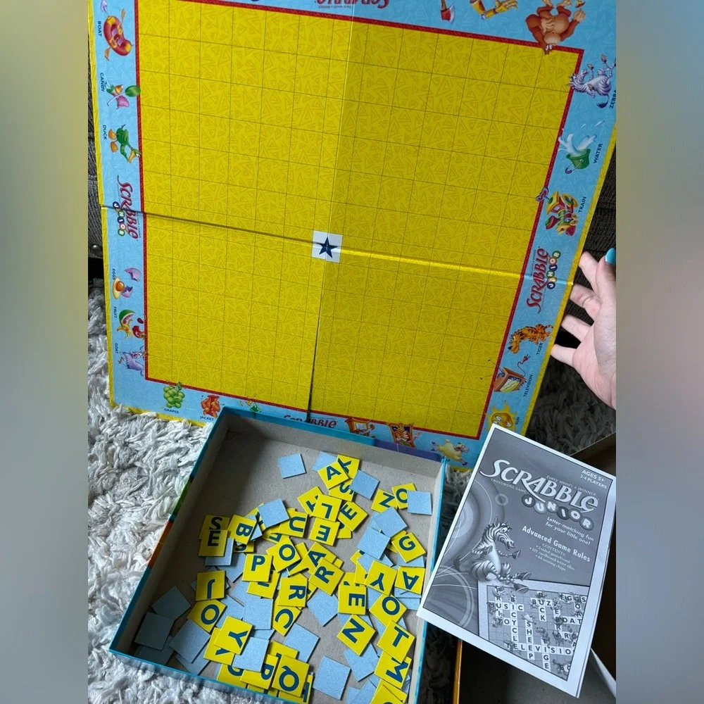 Scrabble Junior Crossword Game Board Game Parker Brothers Used